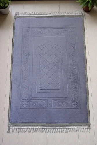 Yumuşak Kadife Dokulu Peluş Seccade Füme - ihvanonline (1)