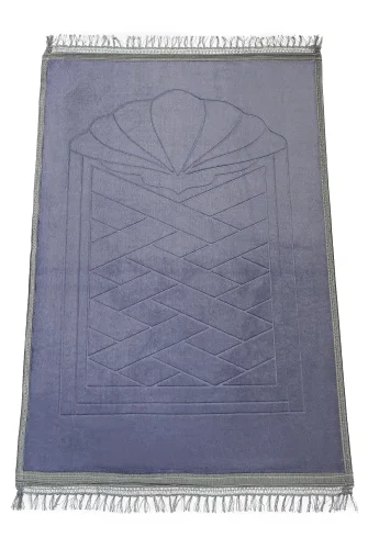 Yumuşak Kadife Dokulu Peluş Seccade Füme - 4