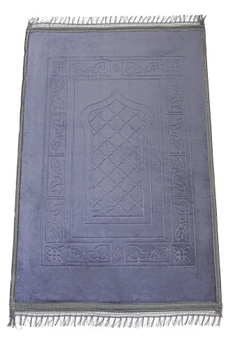 Yumuşak Kadife Dokulu Peluş Seccade Mor - 3