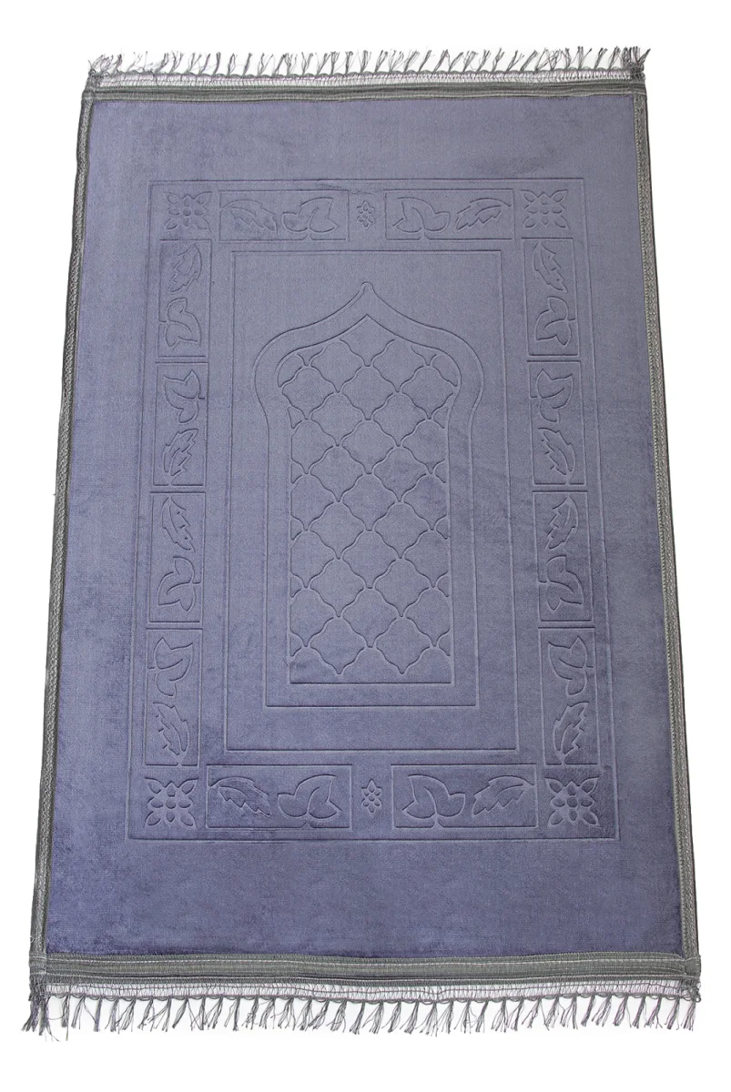 Yumuşak Kadife Dokulu Peluş Seccade Mor - 3