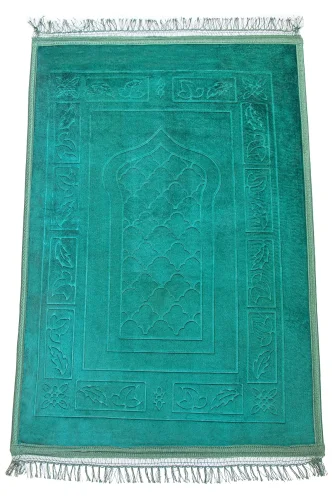 Yumuşak Kadife Dokulu Peluş Seccade Yeşil - ihvanonline (1)