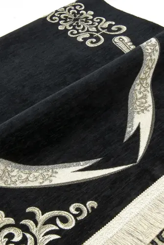 Zülfikar Desenli Ultra Plus Siyah Şönil Seccade 1 - İhvan (1)